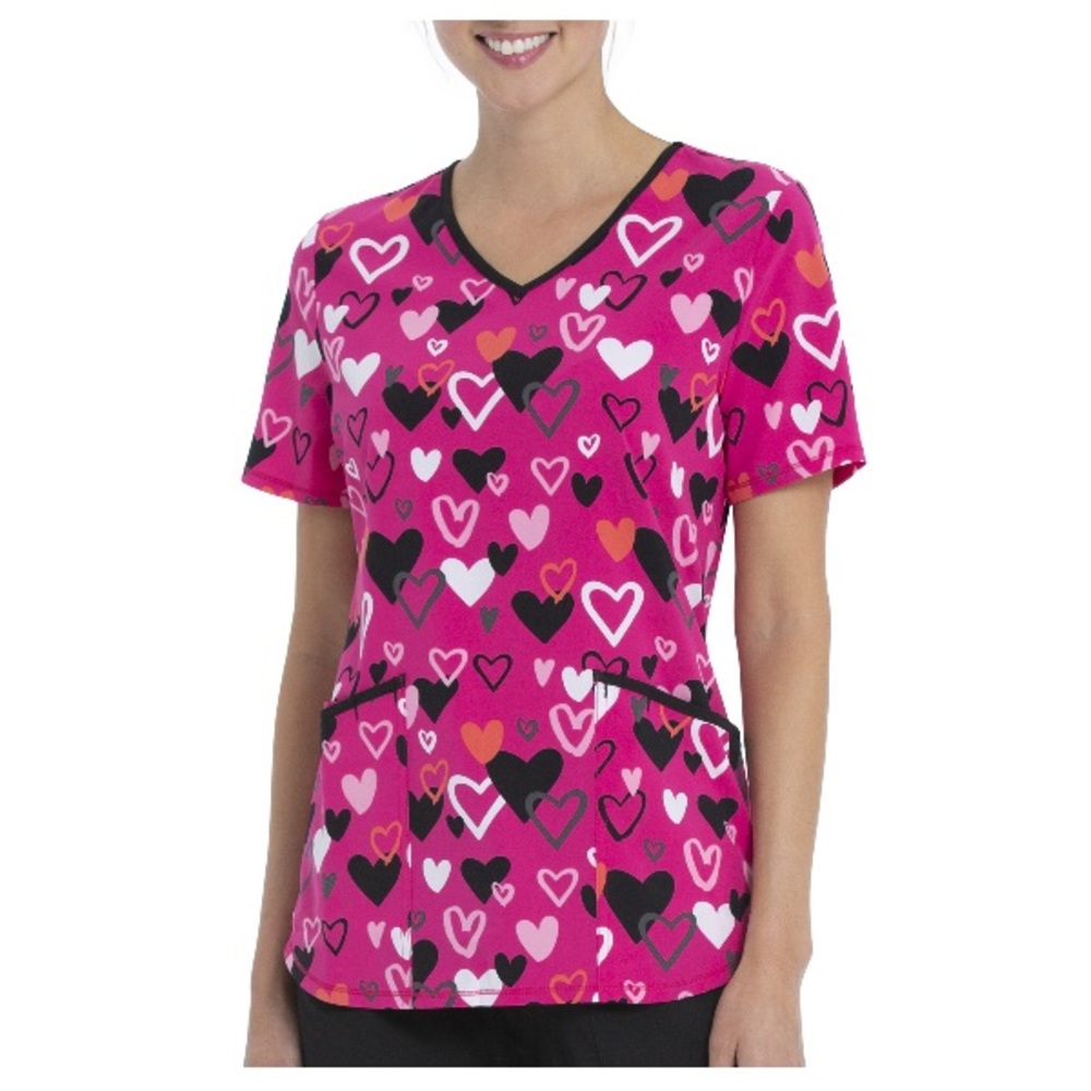 Scrubstar Women's Charming Hearts Scrub Top